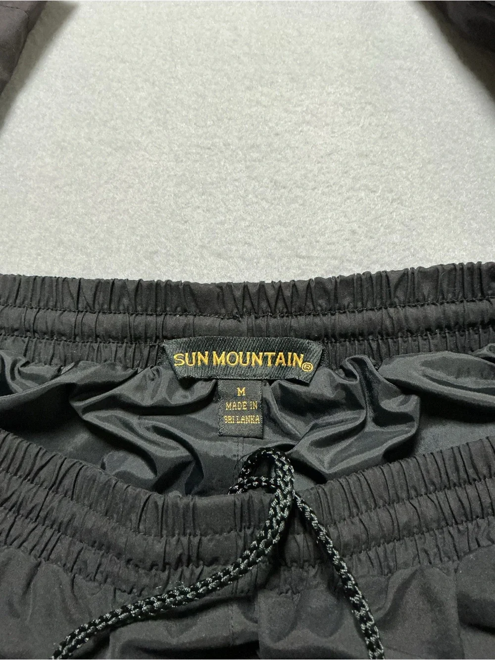 Sun Mountain Rain Pants Men’s M Black Waterproof Golf Full Zip Leg